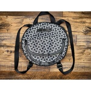Lily Bloom Rebecca Convertible Round Backpack Black White Green